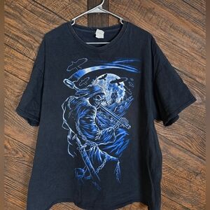 Vintage Grim Reaper Distressed Tee 2XL Gothic
